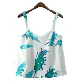 Sweet Stapes A-Line Crop Top in Bulrush Print