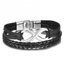 New Couple Bracelet Infinity Genuine Leather Bracelet