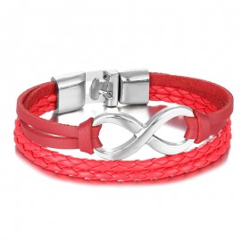 New Couple Bracelet Infinity Genuine Leather Bracelet