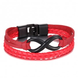 New Couple Bracelet Infinity Genuine Leather Bracelet