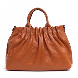 Leather Top Handle Bucket Bags