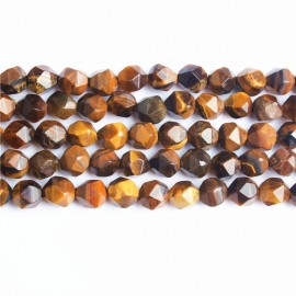 Lingxiang naturally carves small flat Yellow tiger eye stone loose