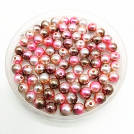  8mm Rainbow Color Round Beads ABS Imitation Pearl Beads
