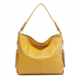 Fashion Soft Real Genuine Leather Tassel Women Handbag