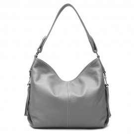 Fashion Soft Real Genuine Leather Tassel Women Handbag