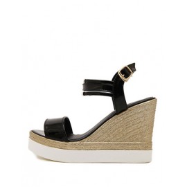 Roman Open Toe Wedge Sandals with Metallic Trim Size:34-39