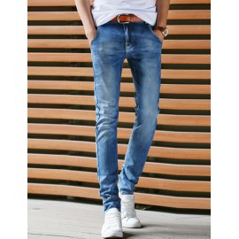 Light Vintage Middle Waist Slim Fitting Skinny Jeans