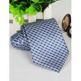 Modish Mini Checked Jacquard Neck Tie with Strip Pattern