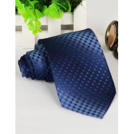 Korean Two Tone Mini Checked Jacquard Neck Tie with Arrow Shape