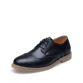 Retro Engraving Eyelet Design Formal Shoes For Men