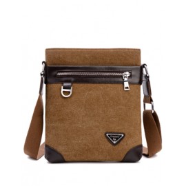 Casual PU Panel Zip Trim Crossbody Bag For Men