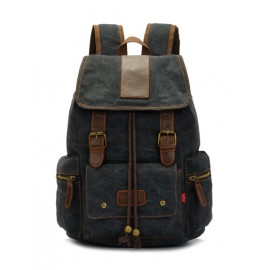 Preppy Style String and Pocket Design Backpack