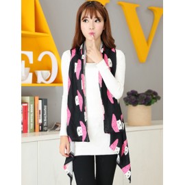 Lovely Mushroom 130CM Pattern Multi Way Long-Wearing Scarf