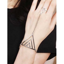 Punk One Piece Triangle Shape Ring Trim Bracelet