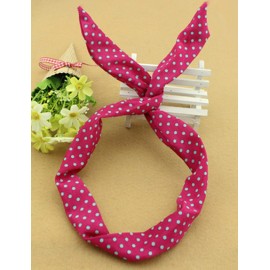 Sweet Green Mino Dots Rabbit Earring Hair Band in Two Tone