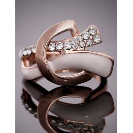 Styling Rhinestone Detail Geometric Cutwork Ring