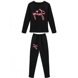 Leisure Color Block Juicy Printed Sweatshirt and Sweatpants